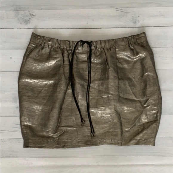 Elizabeth and James Metallic Silver Mini Skirt M - Picture 4 of 8